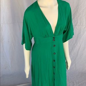 Forever 21 green button up dress